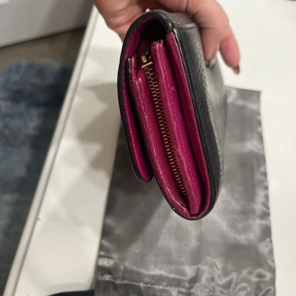 Christian Dior black tumbled leather wallet